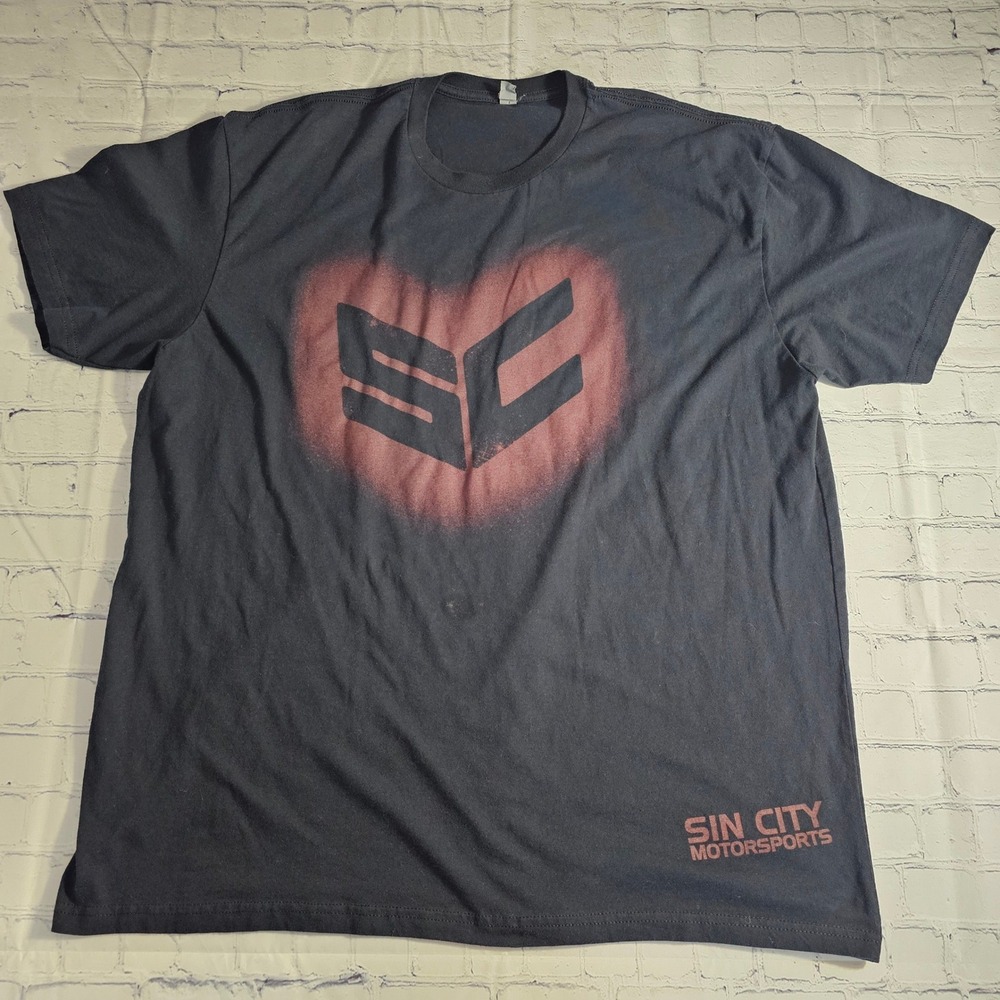 Sin City Motorsports XL SC Heart‎ Logo T Shirt Black Next Level Apparel Mens